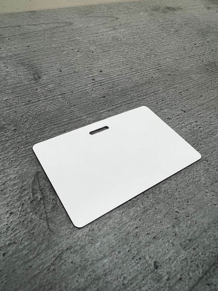 CR80 plain white paperboard card with slot punch (100)